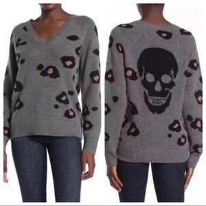 NWOT Skull Cashmere Alani Leopard Wool and Cashmere Sweater Size Medium